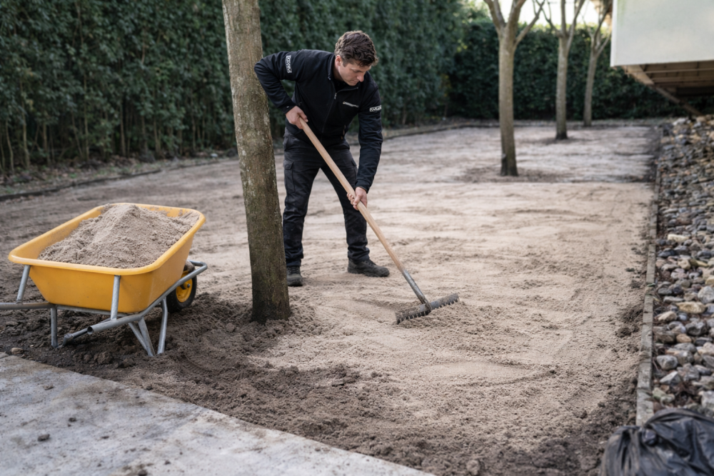 Stap 3 zandbed opvullen