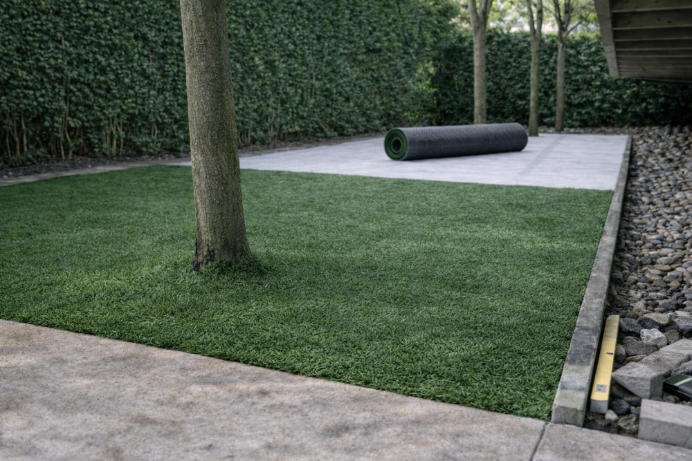 Stap 7 kunstgras uitrollen