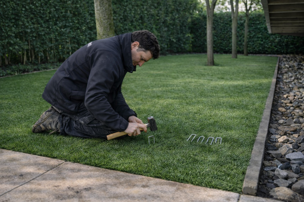 Stap 8 kunstgras bevestigen