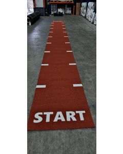 Sprinttrack KLEI-ROOD met belijning Start & Finish 1 x 10 meter